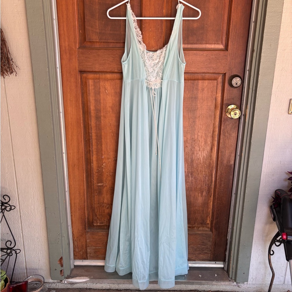 Vintage Light Blue Lace Nightgown
